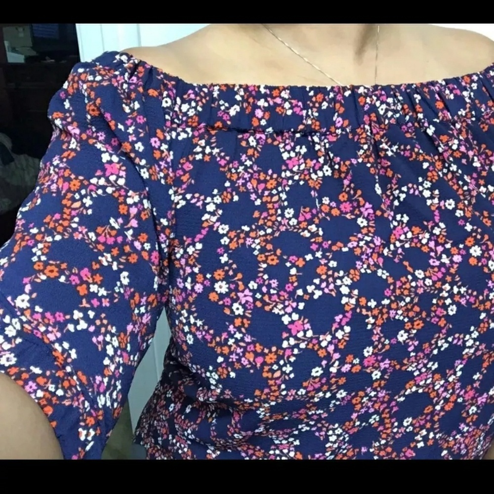 $88⬇NEW MK | off the shoulder floral blouse - Picture 1 of 4
